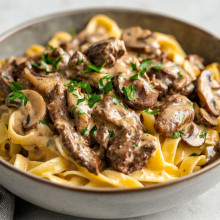 One-Pot Beef Stroganoff Pasta