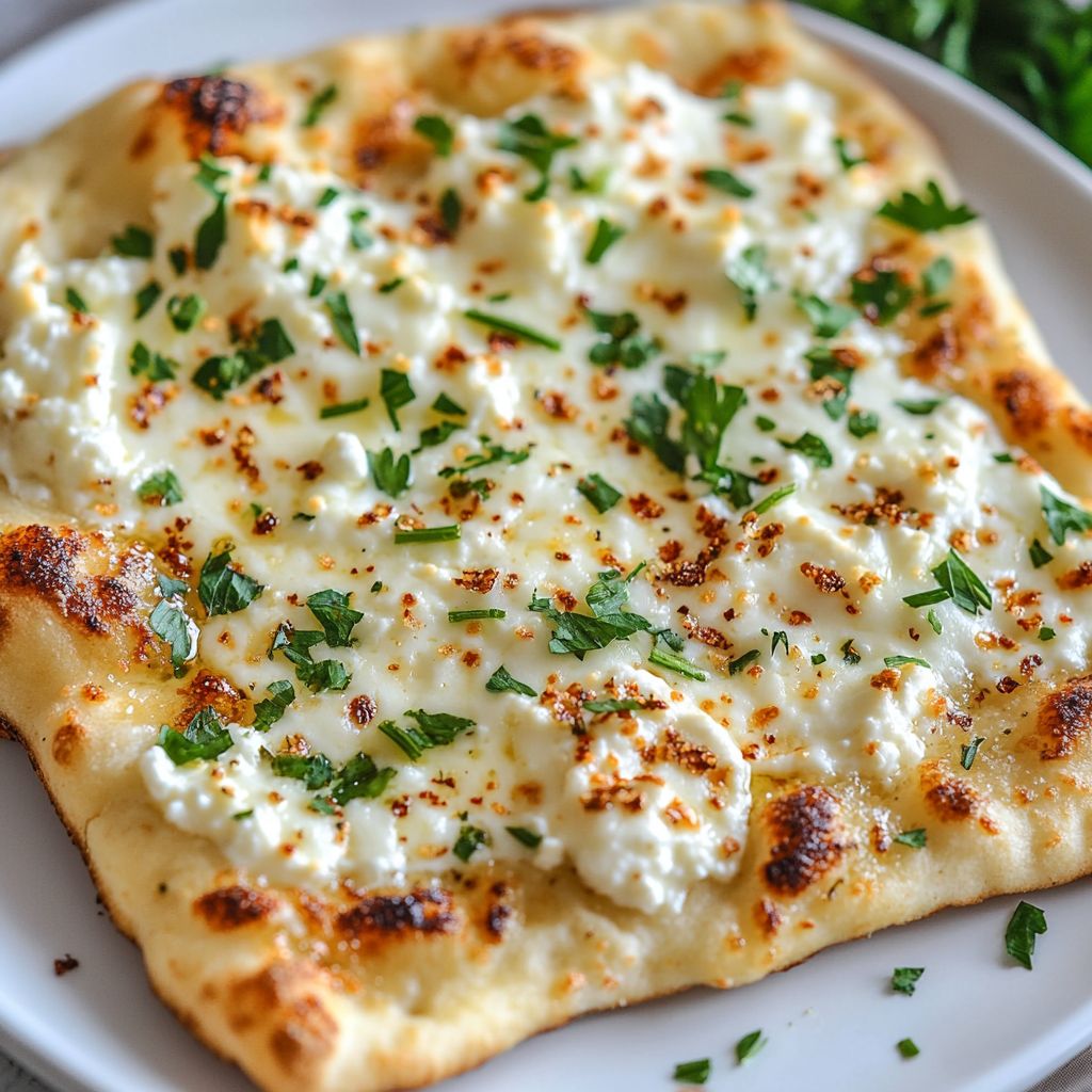 Garlic Parmesan Cottage Cheese Flatbread Delight