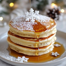 Snowflake Powdered Sugar Pancakes