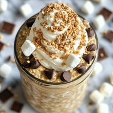 S’mores Overnight Oats with Marshmallow Swirl