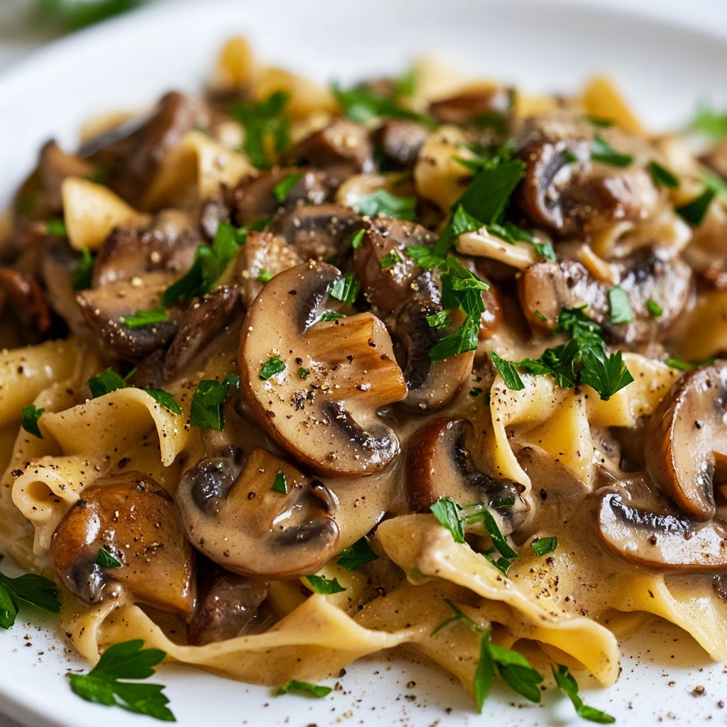 Vegan Mushroom Stroganoff with Cashew Cream