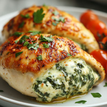 Cheesy Spinach Stuffed Chicken Breast