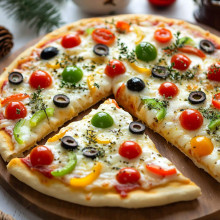 Cheesy Christmas Tree Pizza
