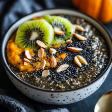 Halloween Black Sesame Overnight Oats