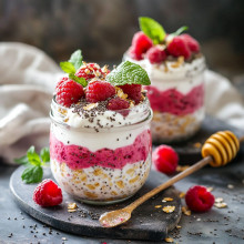 Mother’s Day Raspberry Cream Overnight Oats