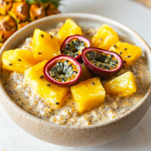 Tropical Chia Overnight Oats with Pineapple & Passionfruit