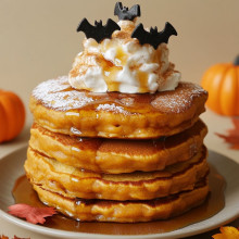 Pumpkin Spice Halloween Pancakes