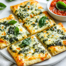 Cheesy Spinach and Herb Quick Flatbread