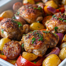 Spicy Cajun Chicken and Sausage Sheet Pan Dinner