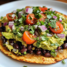 Avocado & Black Bean Flatbread