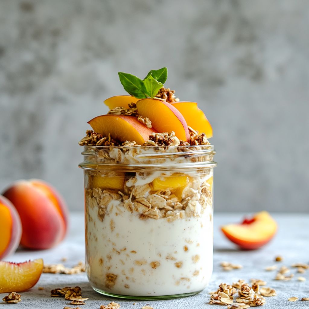 Peach Cobbler Summer Overnight Oats