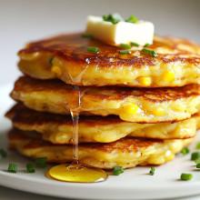  Sweet Corn Pancakes with Honey 