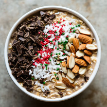 Christmas Morning Almond Joy Overnight Oats