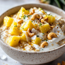  Cashew Coconut Pineapple Overnight Oats 