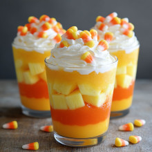 Halloween Candy Corn Fruit Parfaits