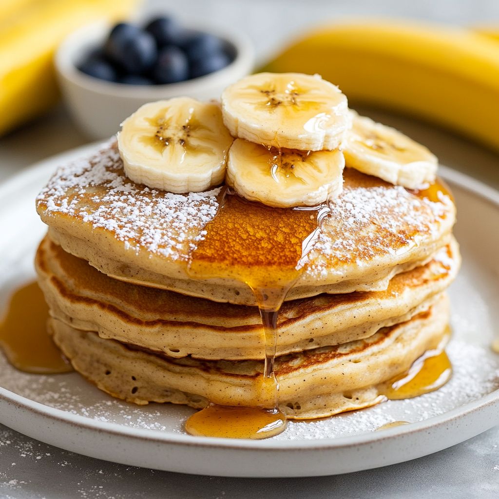 Quick Banana Pancakes with Honey Drizzle
