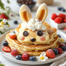 Bunny-Shaped Easter Pancakes