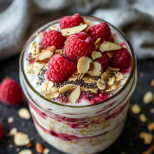 Raspberry Almond Overnight Oats