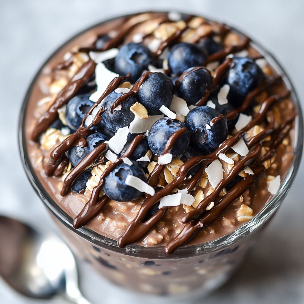  Chocolate Covered Blueberry Overnight Oats 