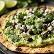  Avocado & Black Bean Flatbread 