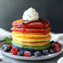 Fluffy Rainbow Pancakes with Hidden Veggies