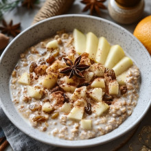 Spiced Mulled Wine Inspired Overnight Oats (Alcohol-Free)
