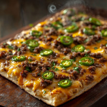 Jalapeño Cheddar Beef Flatbread