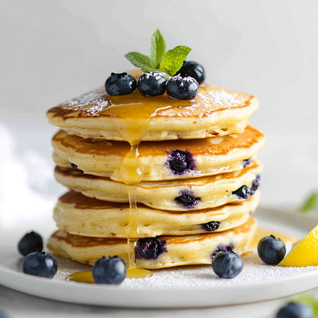 Lemon Blueberry Easter Pancakes