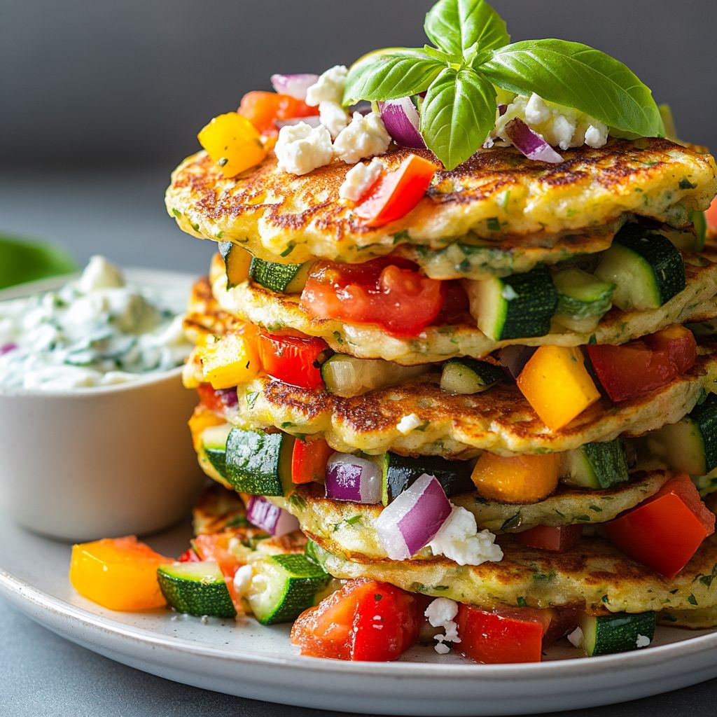 Mediterranean Veggie Pancakes