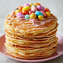 Easter Basket Pancakes with Mini Candies