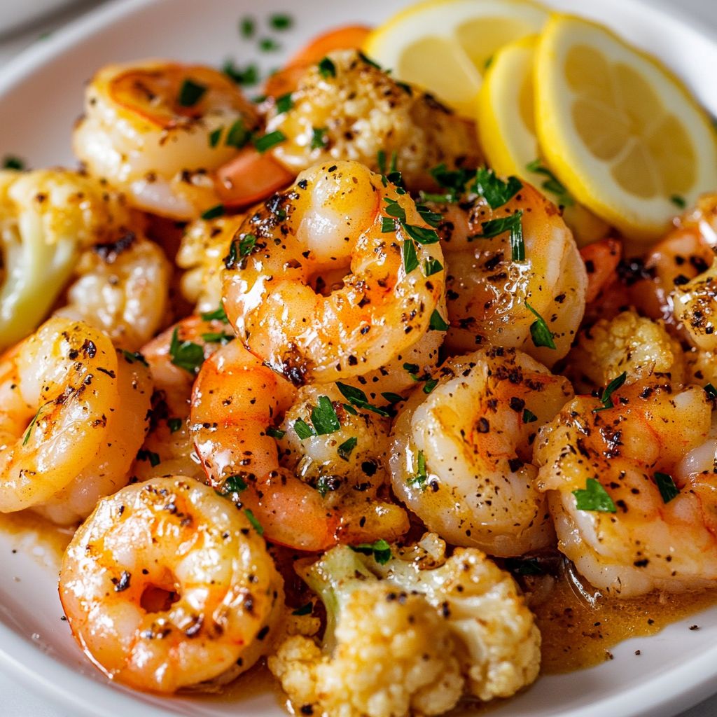 Lemon Butter Shrimp with Cauliflower