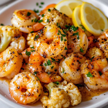 Lemon Butter Shrimp with Cauliflower