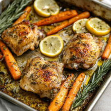  Sheet Pan Lemon Herb Chicken and Carrots 