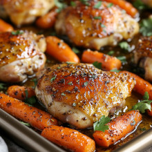  Sheet Pan Honey Mustard Chicken and Carrots 