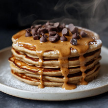 Vegan Peanut Butter Chocolate Chip Pancakes