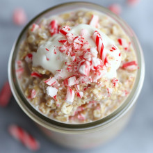 Candy Cane Crunch Protein Overnight Oats