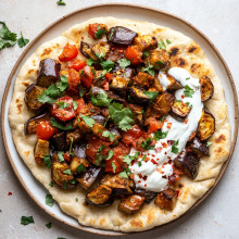  Spicy Eggplant Flatbread 