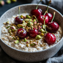  Almond Pistachio Cherry Overnight Oats 