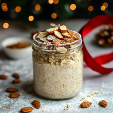 Frosted Almond Christmas Overnight Oats