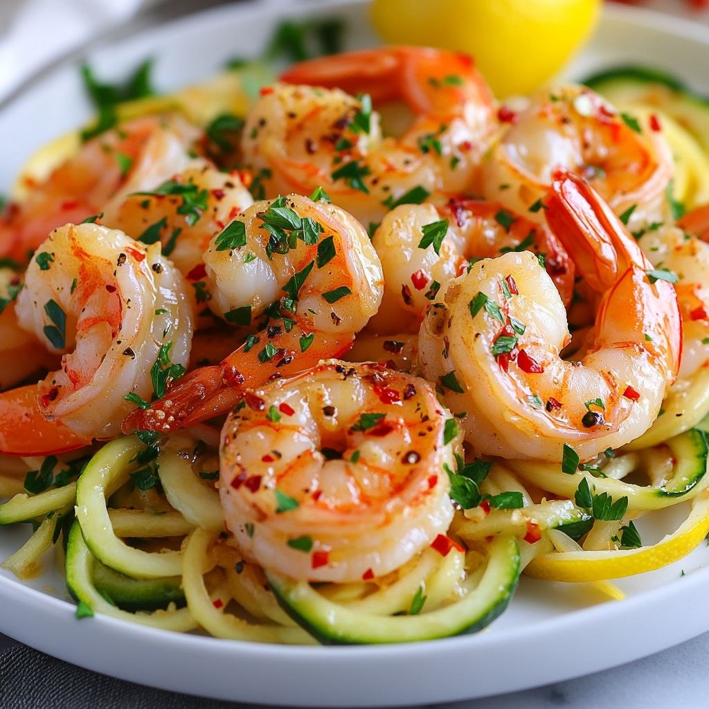 Garlic Butter Shrimp with Lemon Zoodles in 30 Minutes