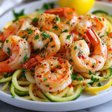 Garlic Butter Shrimp with Lemon Zoodles in 30 Minutes