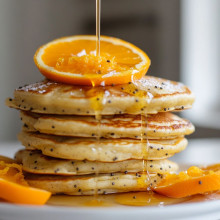 Orange Poppy Seed Pancakes with Citrus Syrup