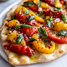  Roasted Pepper & Basil Flatbread 