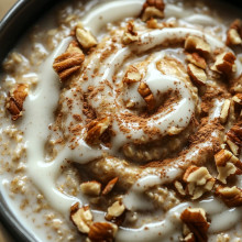 Cinnamon Roll Christmas Protein Overnight Oats