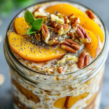  Pecan Peach Overnight Oats 
