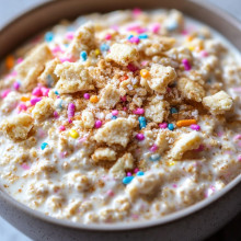 Festive Sugar Cookie Protein Overnight Oats