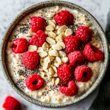 Mother’s Day Raspberry Cream Overnight Oats