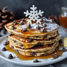 Chocolate Chip Snowflake Pancakes