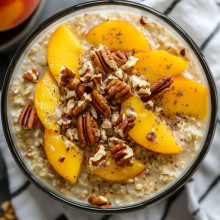  Honey Pecan Peach Overnight Oats 