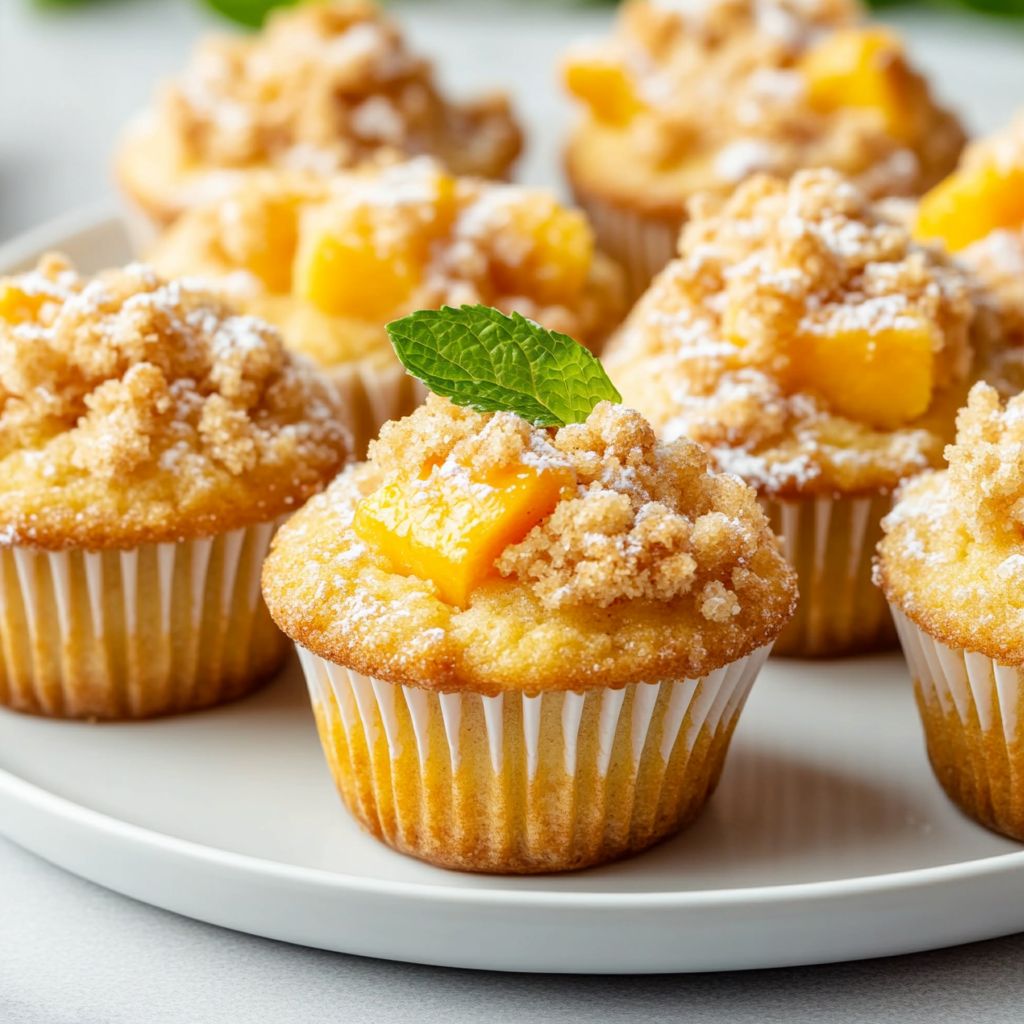 Peach Crumble Mini Cupcakes